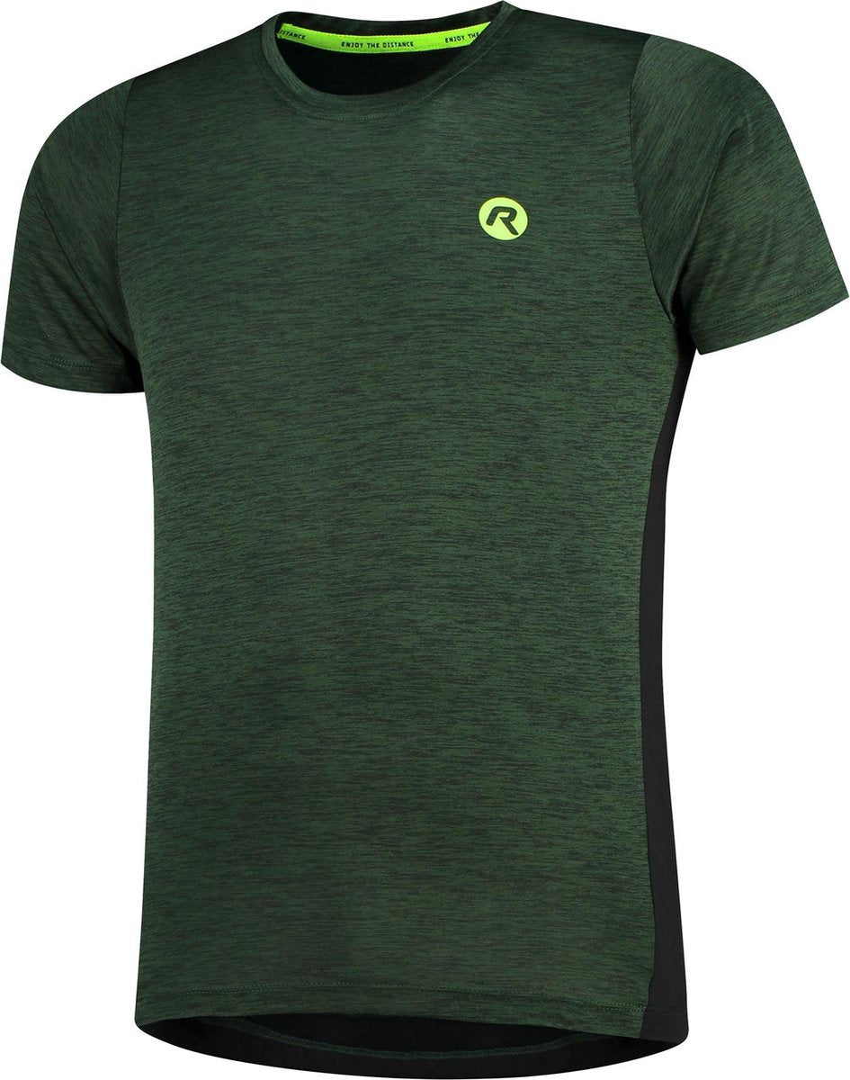 Rogelli Sportshirt - Maat XXL  - Mannen - donkergroen/zwart