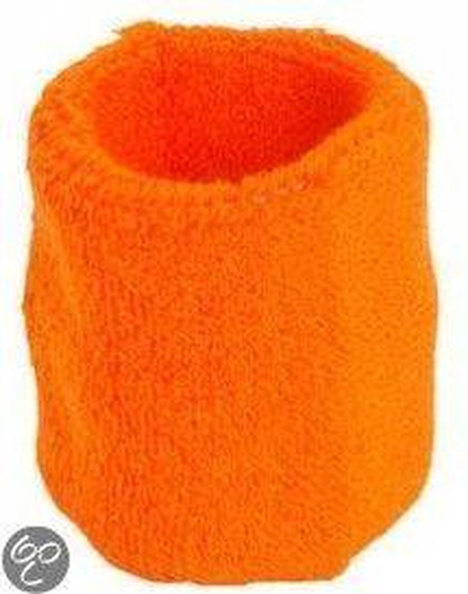 Benza Pols Zweetbandjes - Oranje 6 cm - 2 stuks