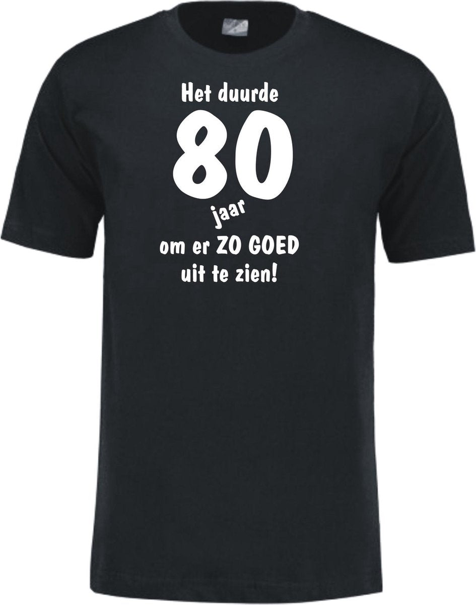 Mijncadeautje - Leeftijd T-shirt - Het duurde 80 jaar - Unisex - Zwart (maat XL)