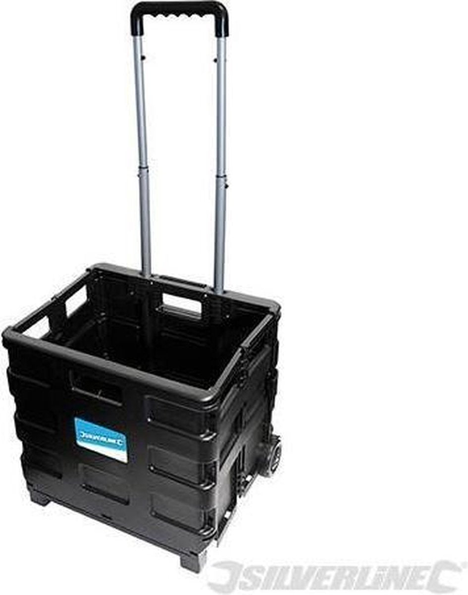 Silverline Inklapbare trolley met krat 25kg