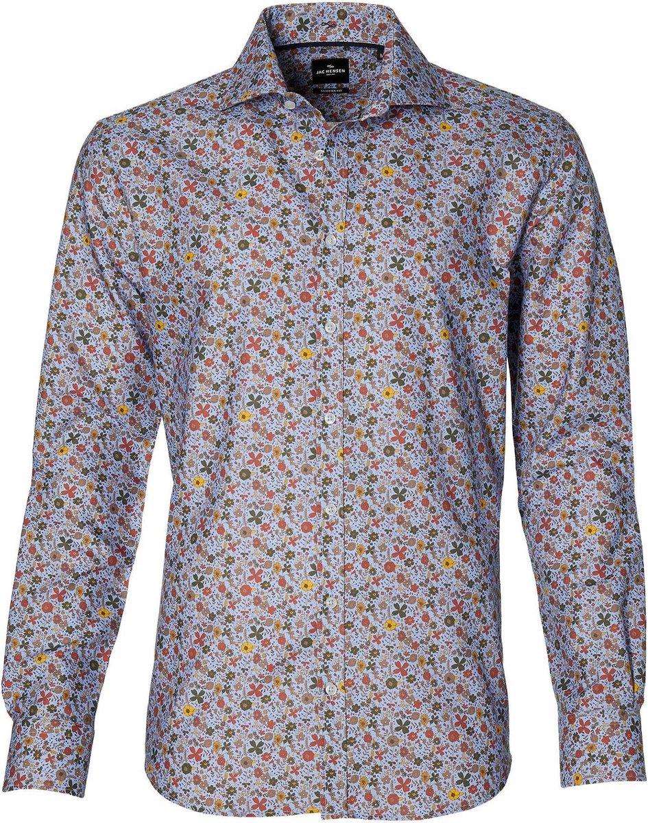 Jac Hensen Overhemd - Modern Fit - Blauw - 4XL Grote Maten
