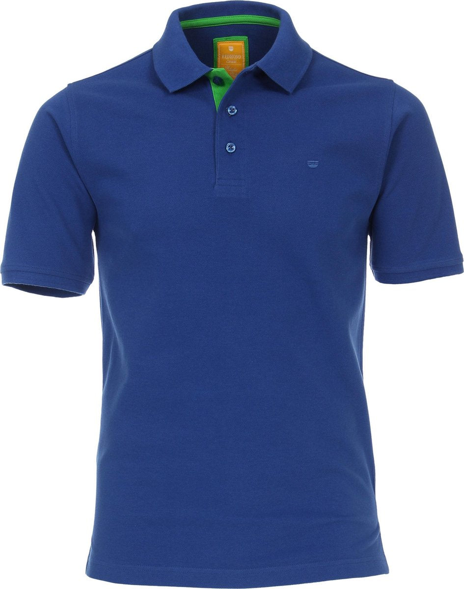 Redmond Modern Fit poloshirt - blauw (groen contrast) -  Maat: 3XL
