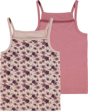 NAME IT NKFSTRAP TOP 2P DECO ROSE FLOWER Meisjes Onderhemd - Maat 134-140