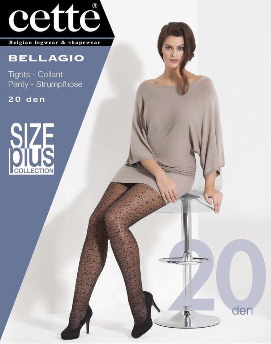 Zwarte panty met opvallende stippen Medium