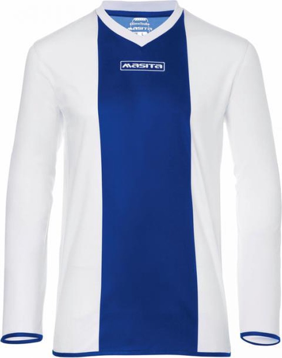 Masita sportshirt lange mouw  - Wit-blauw - maat S