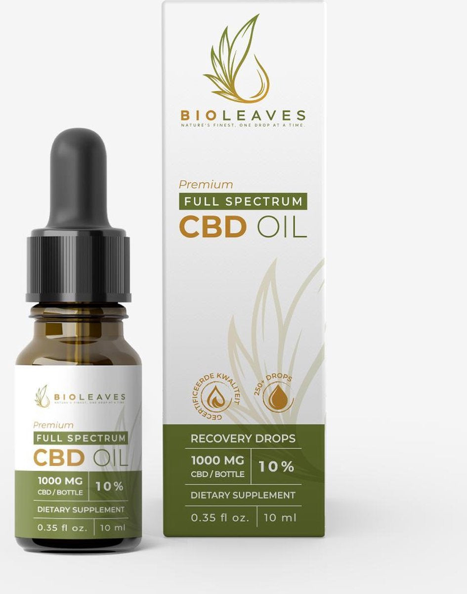 TIJDELIJK 20% KORTING - BIOLEAVES - 10% Full spectrum CBD olie 10ml