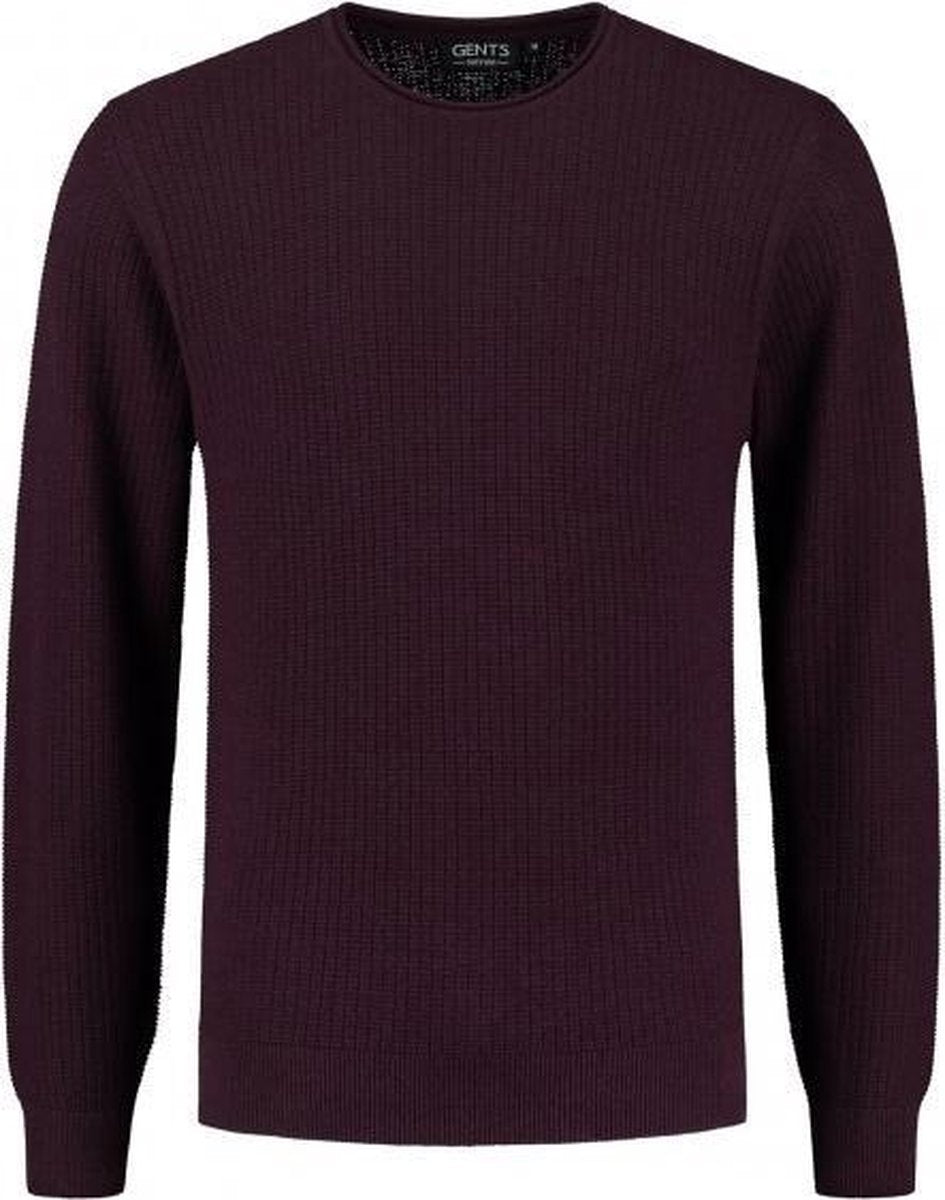 GENTS | Trui Heren Roundneck structuur rood 0131 Maat XL