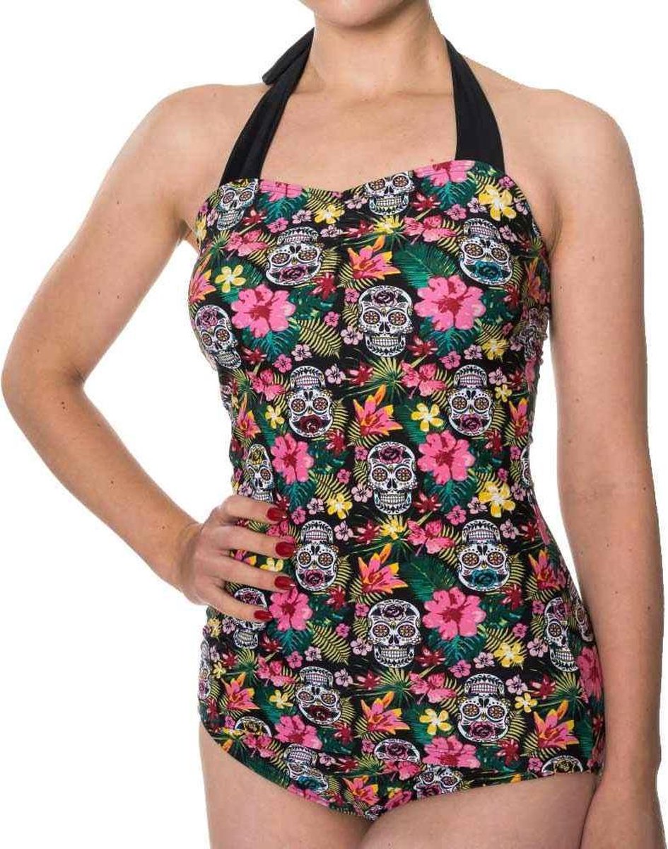 Banned Badpak -L- Rare hearts Skull Multicolours
