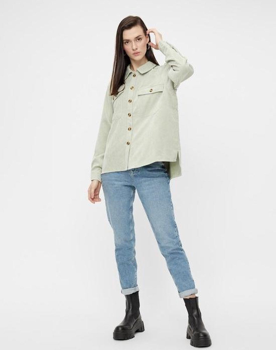 Pieces dames 17113576Leffi LS shirt D2D Desert Sage Blouse - Maat M