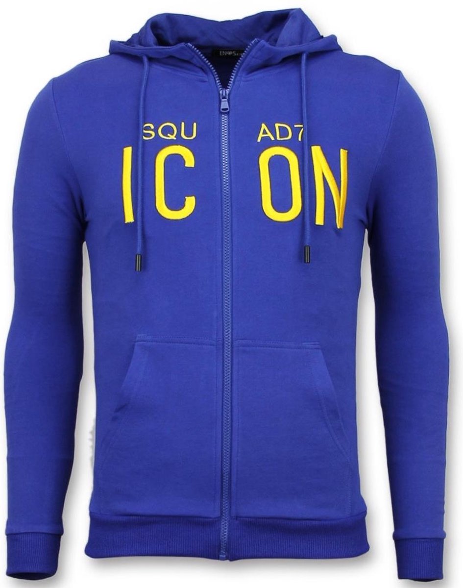Enos Vest met Capuchon Mannen - ICONS Trui - Blauw - Maten: XS