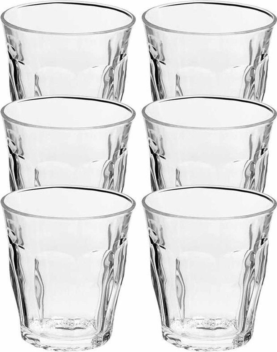 6x Drinkglazen/waterglazen Picardie transparant 250 ml - Koffie/thee glazen Picardie 250 ml