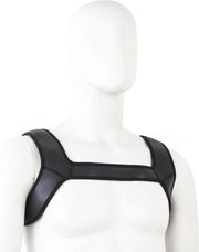 Neopreen schouder-borst harnas tuigje - zwart - maat M
