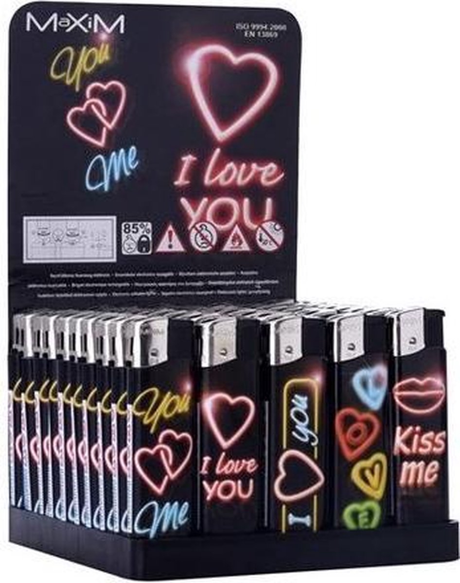 Aanstekers Prof 50suks 'Neon Love Design' "GRATIS VERZENDING"