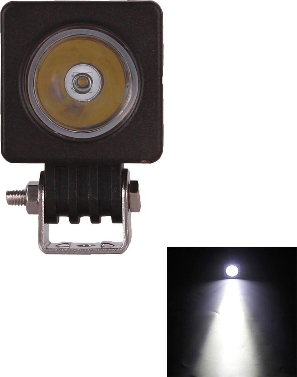 DC 9-32V 10W 1000LM 6500K Waterdicht Voertuig Autoboot Marine Externe werklampen Noodverlichting 30 graden Spotlicht LED-autolampen met 1 intense CREE LED-verlichting (wit licht)