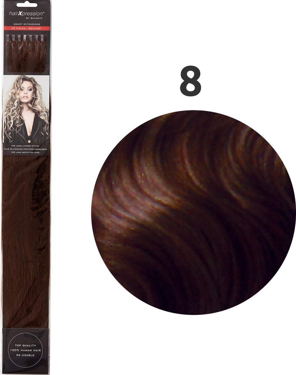 Balmain - HairXpression - Fill-In Extensions - Straight - 50 cm - 25 Stuks - 8