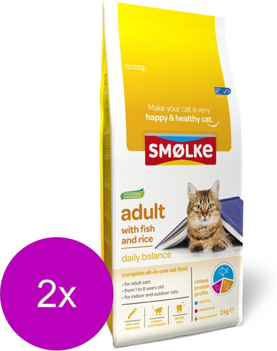 Smolke adult fish&rice - 2 ST à 2 KG