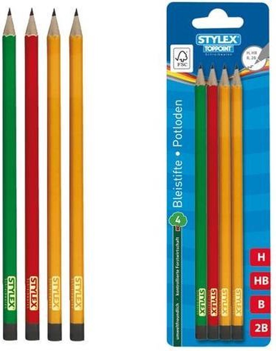 Stylex Potloden 4 Stuks Fsc-hout