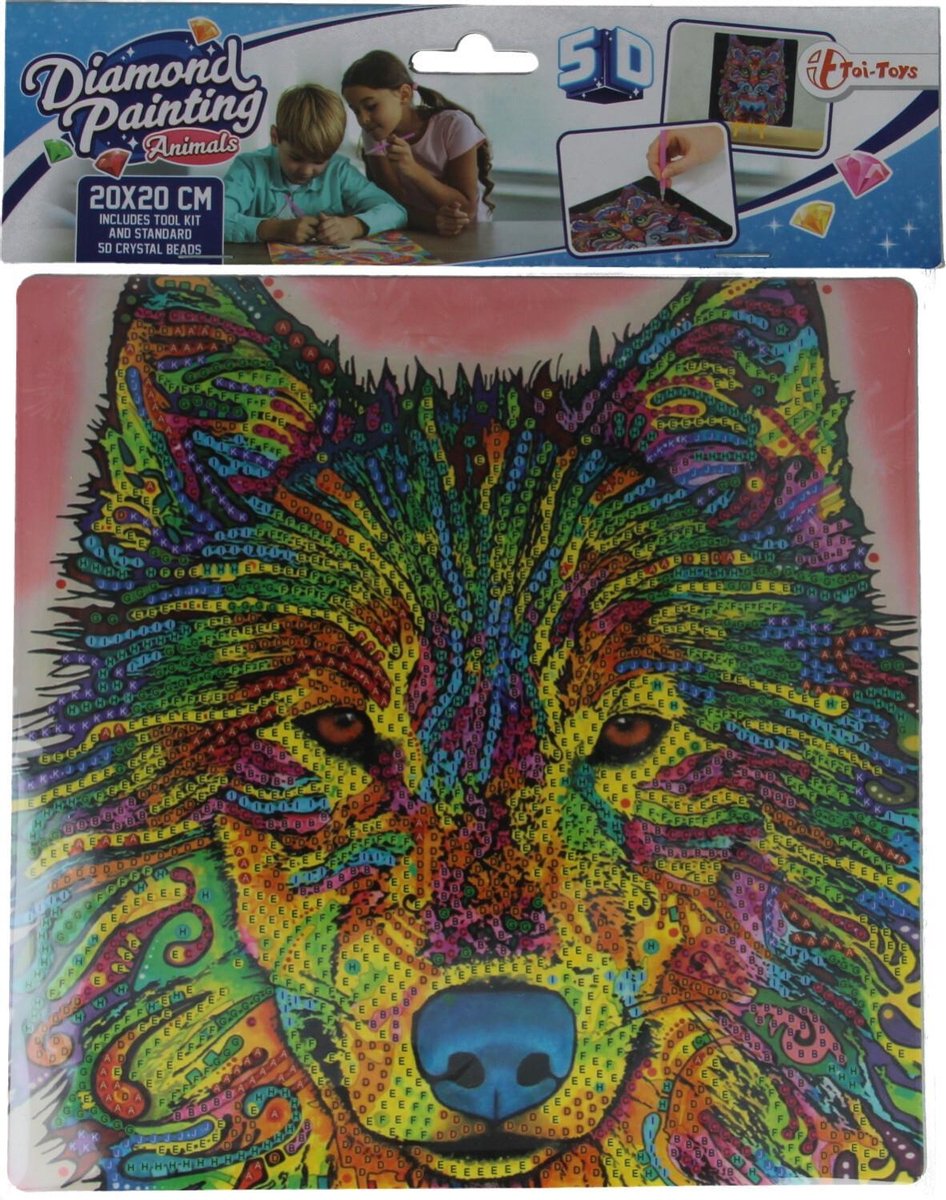 Toy-Toys Diamond Painting 20x20cm Extra Glans Wolf