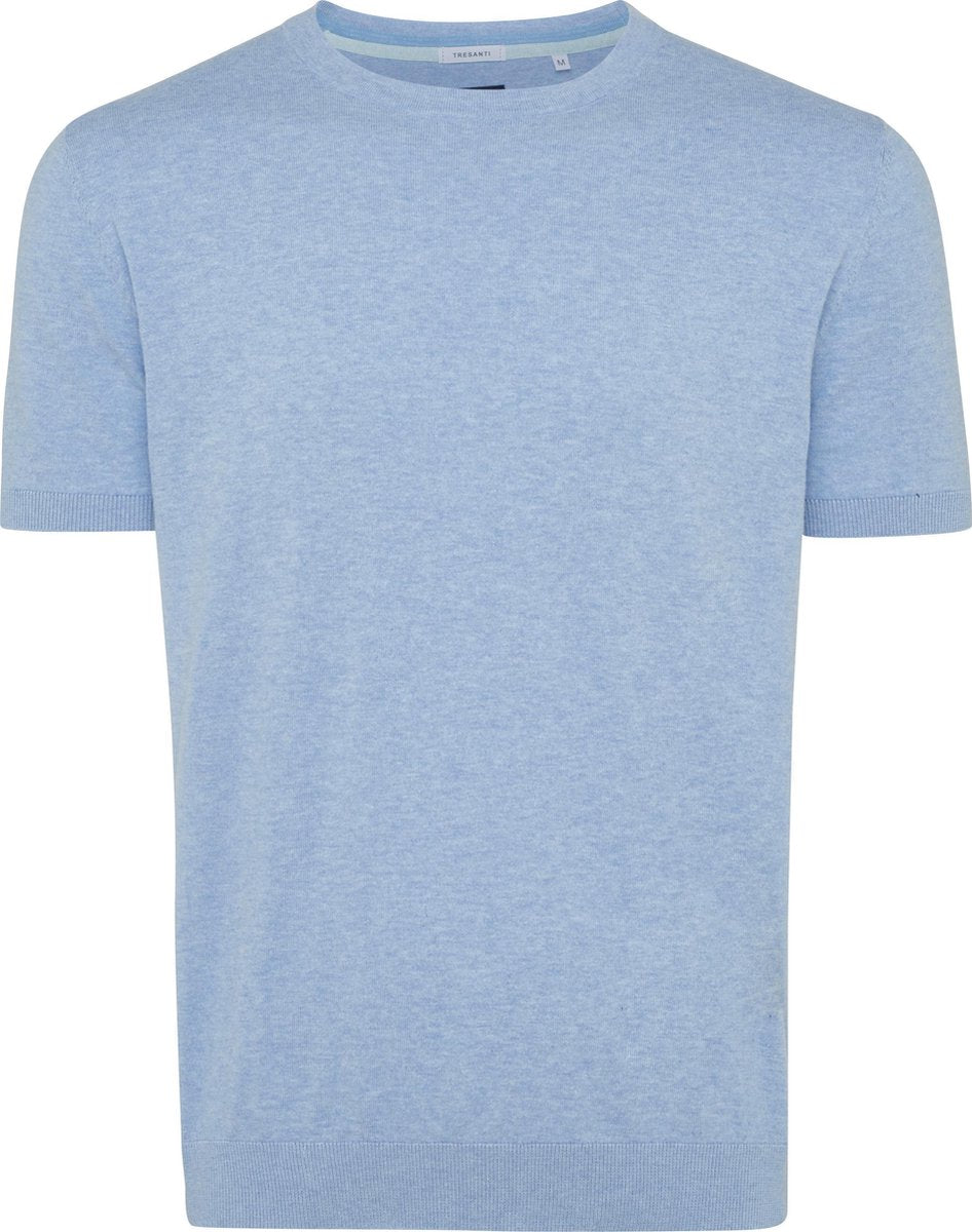 Tresanti Heren Pullover Korte Mouw Ronde Hals Lichtblauw Regular Fit - XL