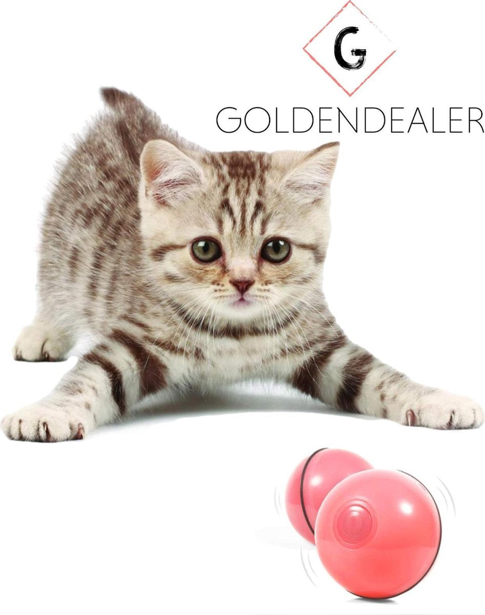 GOLDENDEALER™ - Magische Bal Interactief Speelgoed Hond/Kat - Kattenspeeltje - Diervriendelijk Kattenspeeltje - Speelgoed Voor Dieren - USB oplaadbaar - Roze