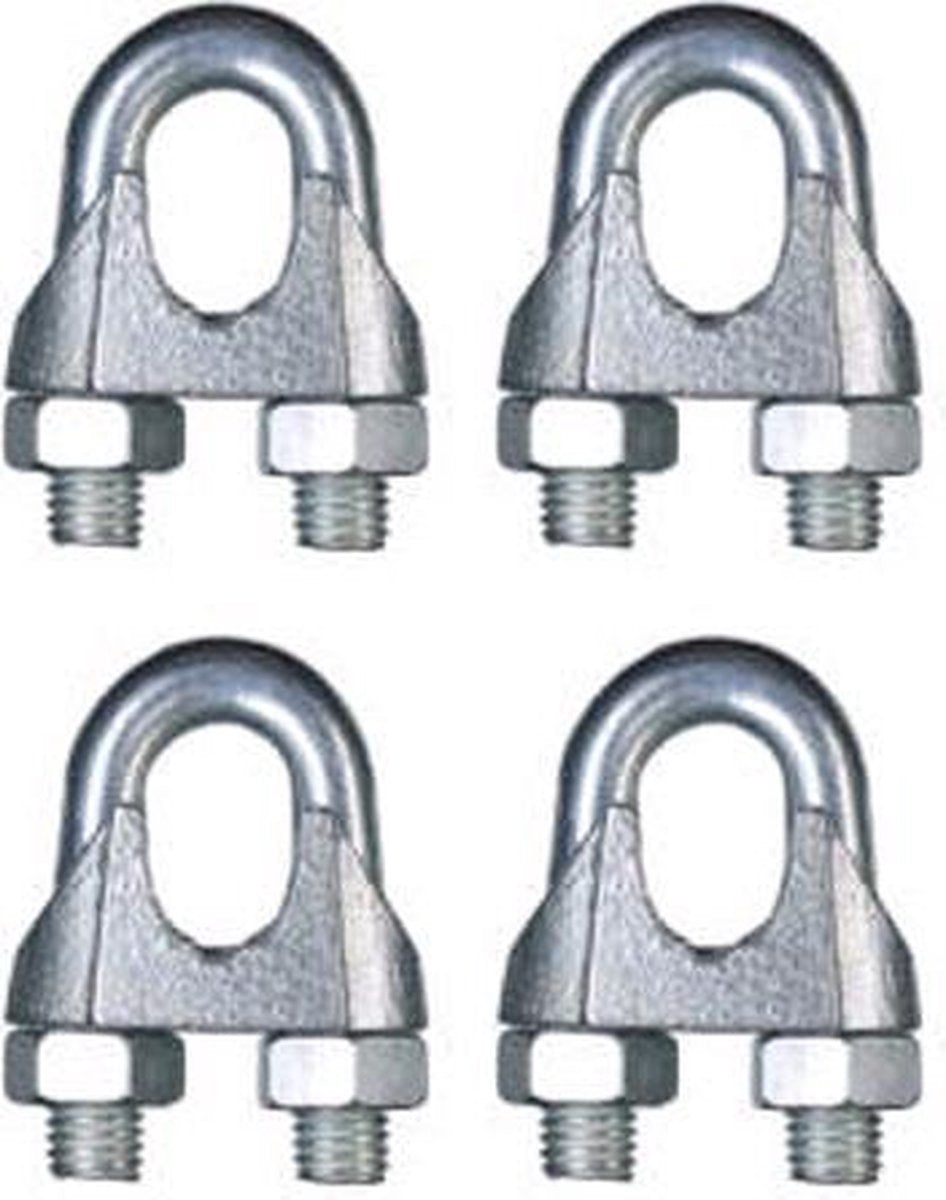 Touwklem Verzinkt voor Ø10-12mm touw - (4 stuks)