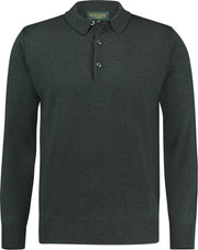 The English Hatter Mannen Maryland Polo Trui Groen Merinowol Maat: xl