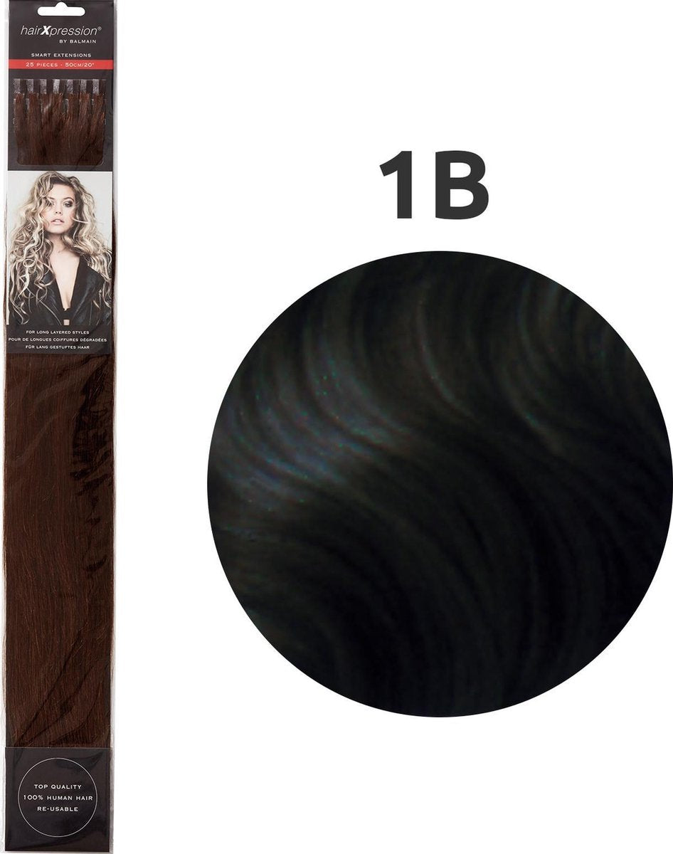 Balmain - HairXpression - Fill-In Extensions - Straight - 50 cm - 25 Stuks - 1B