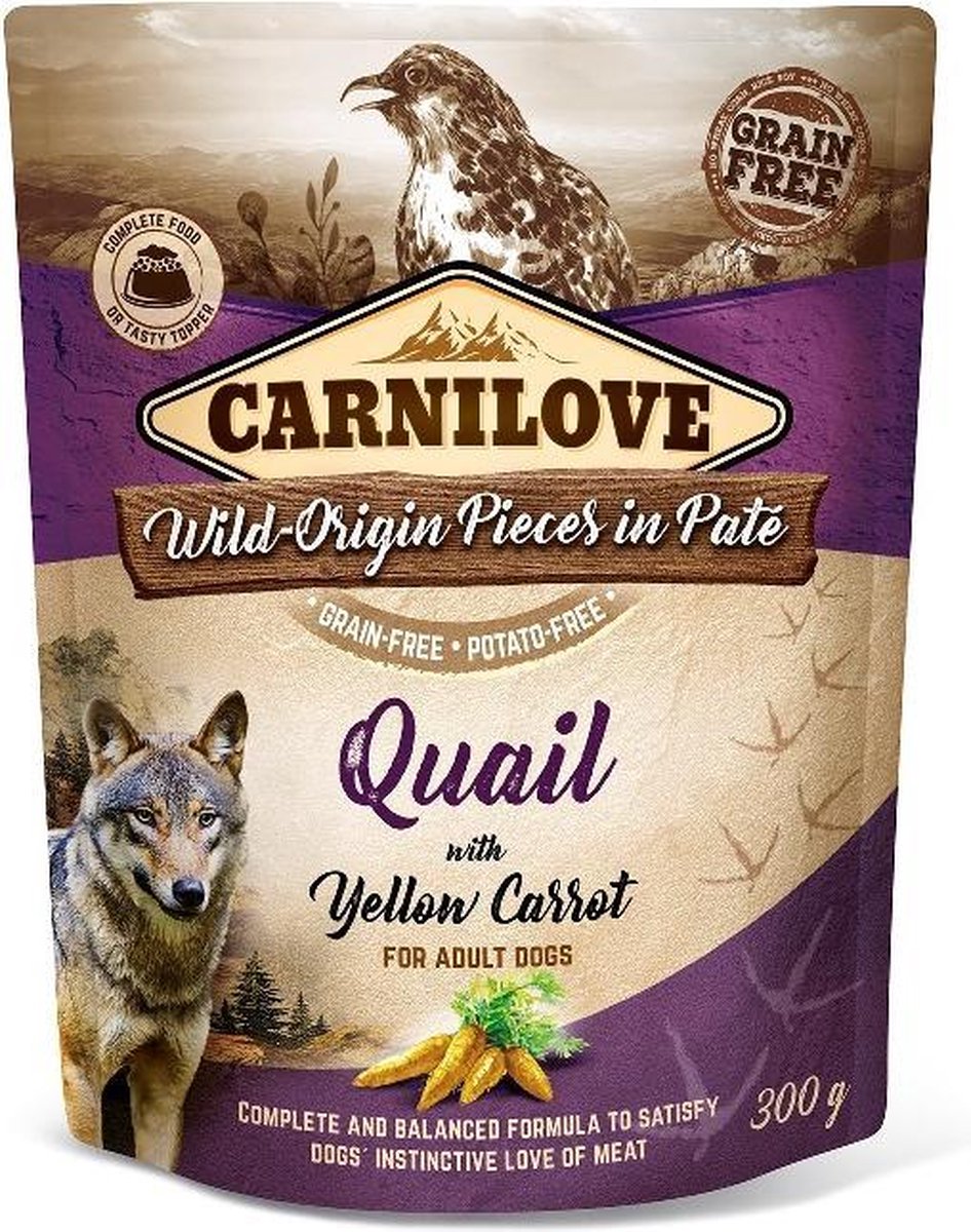 Carnilove Kwartel met gele wortel 1 x 300 gram