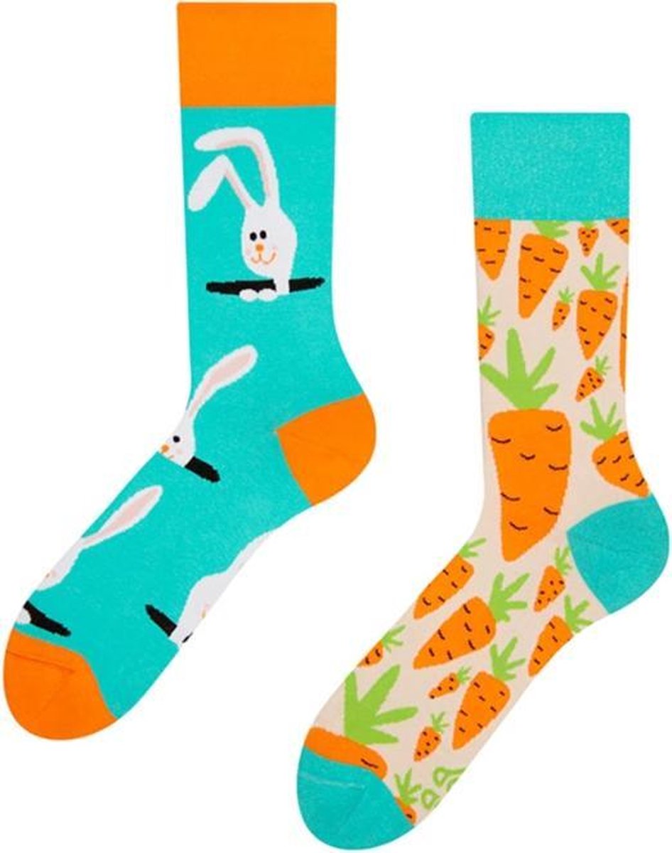 Good Mood Sokken - Wortel en Konijn - Unisex Maat 43-46