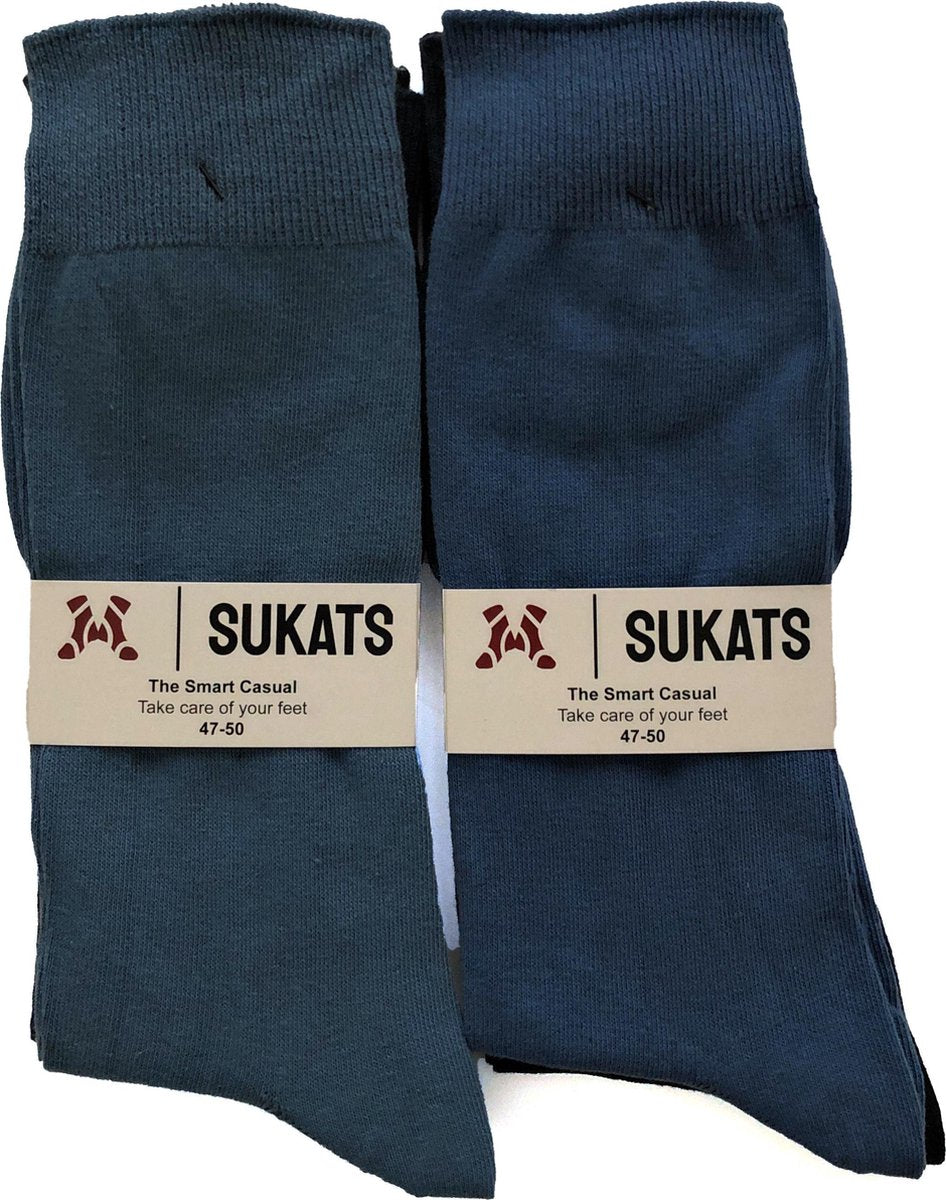 Sukats - Smart Casual Sokken - Meerdere Maten - 6 Paar - Blauwtinten - Maat 47-50