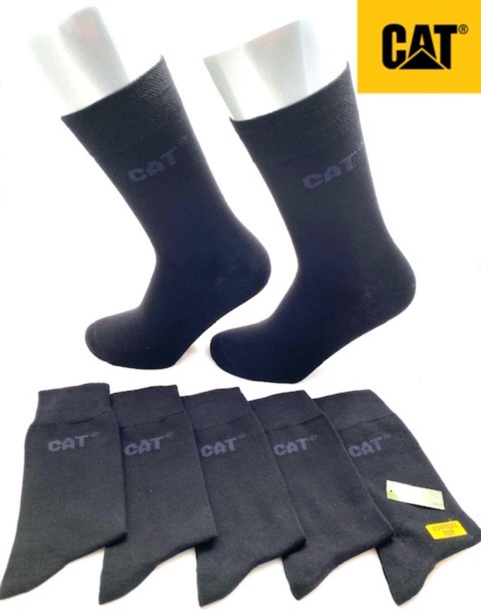 Herensokken Cat Comfort Boord Multipack 5 Paar Zwart 43/46