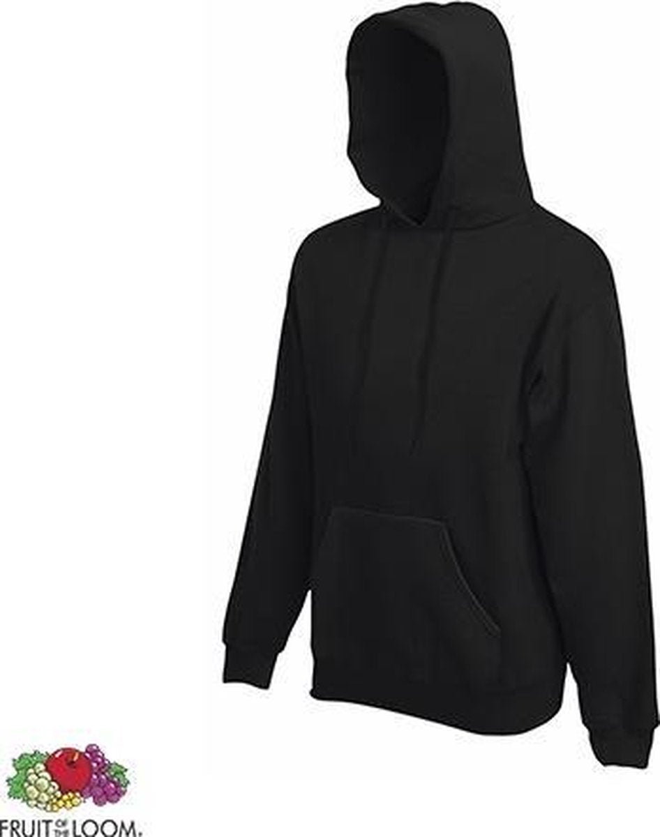 Fruit of the Loom Hoodie Black Maat M dubbellaagse capuchon