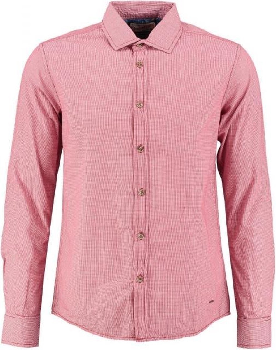 Petrol fire red slim fit overhemd - Maat XS