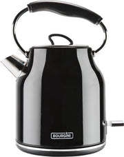 Bourgini Retro Waterkoker Deluxe - Zwart - Nostalgisch Design - 1.7L
