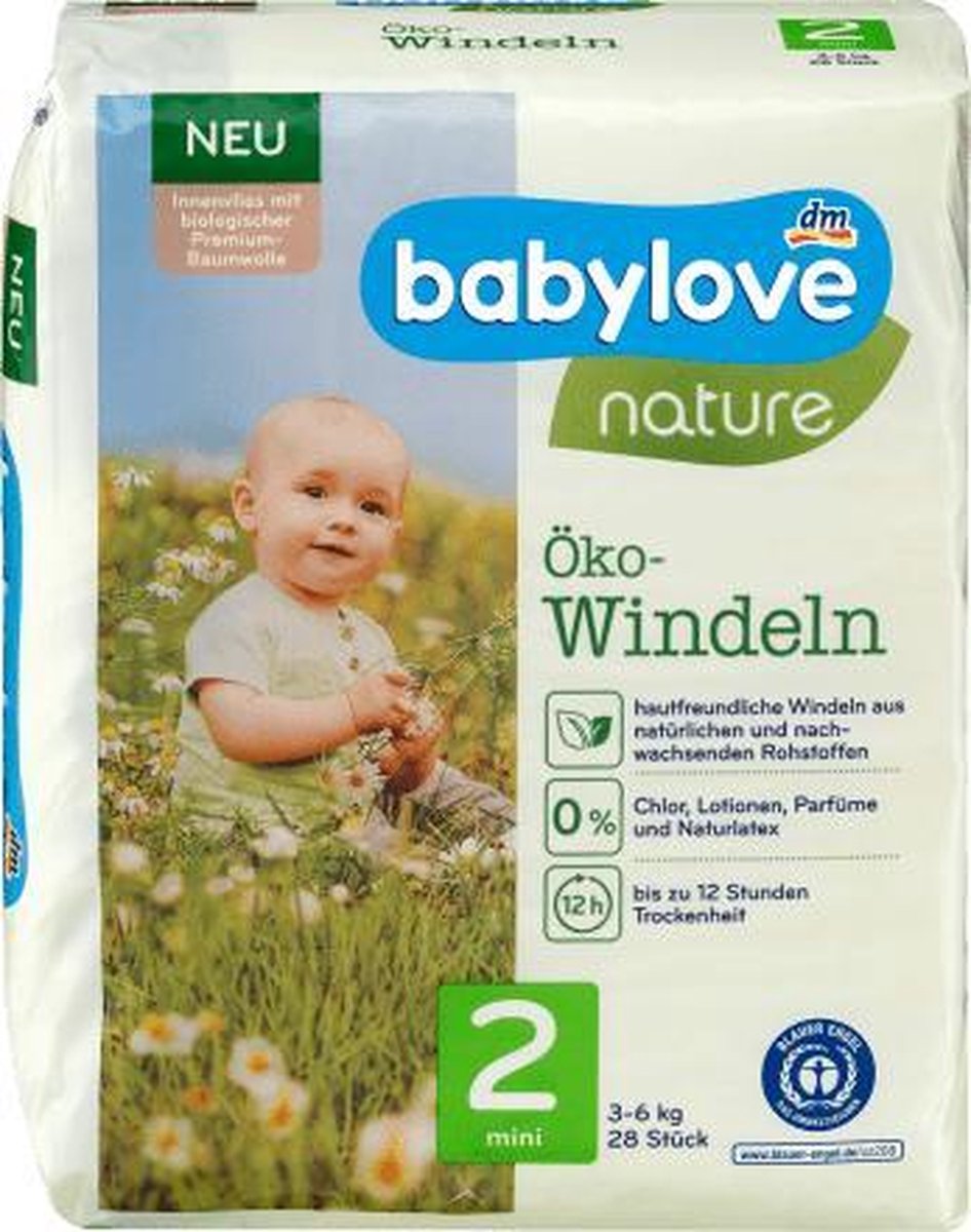 babylove Baby Luiers Nature Voor een gevoelige babyhuid - Maat 2 - mini