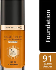 Max Factor Facefinity All Day Flawless 3 in 1 Flexi Hold Foundation - 91 Warm Amber