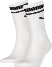 Puma crew heritage stripe 2p unisex - Sportsokken - Volwassenen - white - 39-42