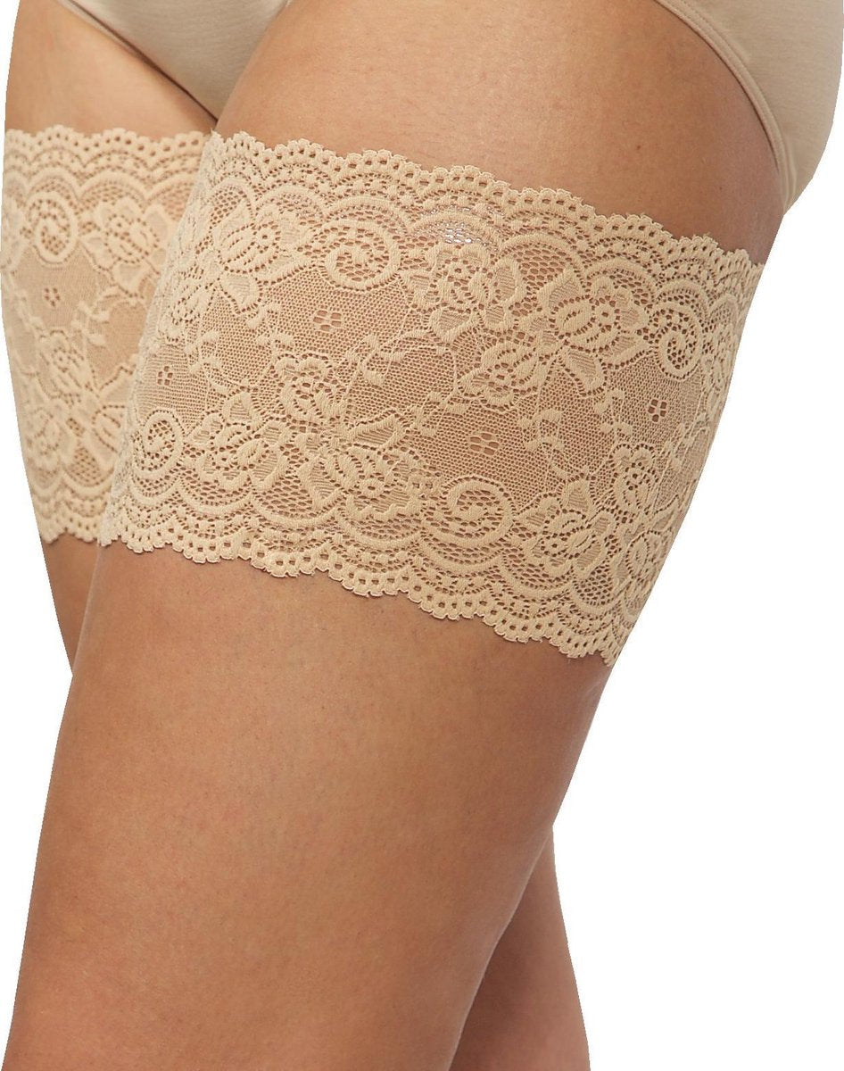 Bandelettes - Model Onyx - Kanten Elastische Dijenbanden - Beige - Maat C