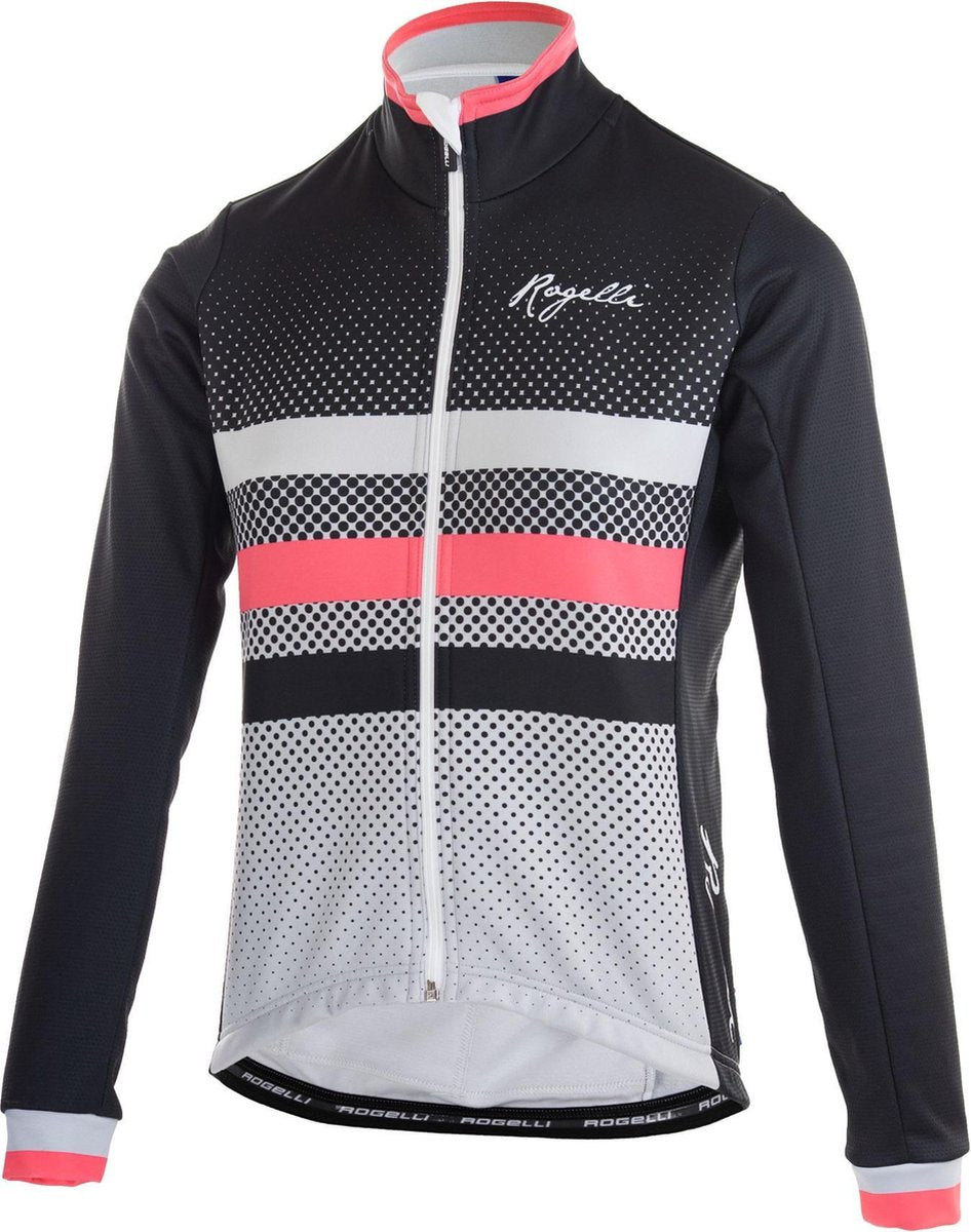 Rogelli Dot  Fietsjack - Maat L  - Vrouwen - grijs/wit/roze