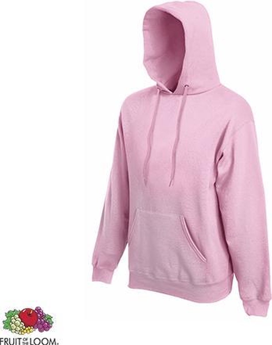 Fruit of the Loom Hoodie Light Pink Maat XL dubbellaagse capuchon