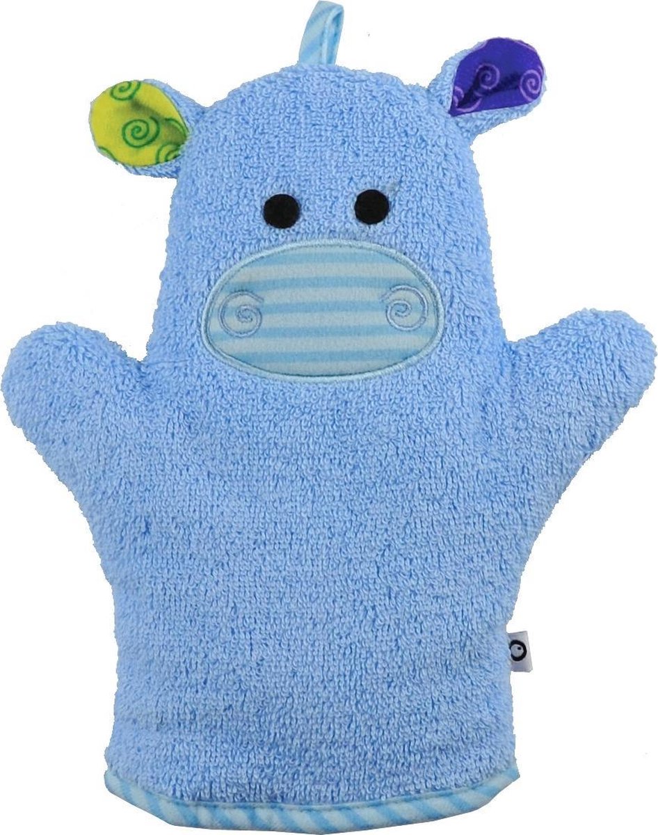 Zoocchini washandje Henry the Hippo Nijlpaard blauw