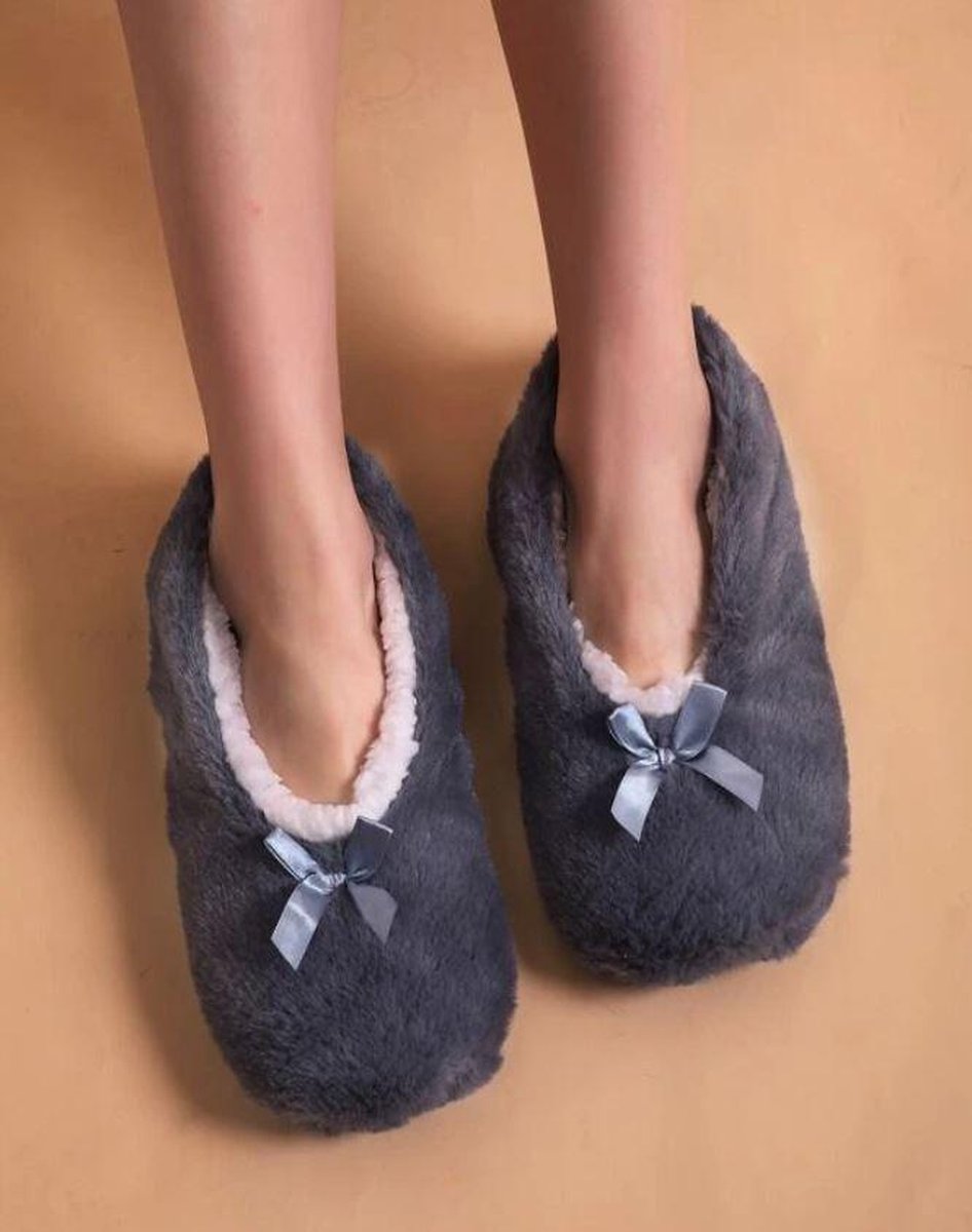Sorprese cosy – pantoffels dames – grijs – maat 39-41 – sloffen dames