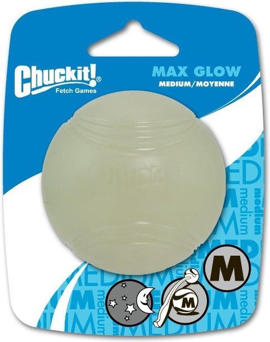 Chuckit max glow bal glow in the dark 6x6x6 cm