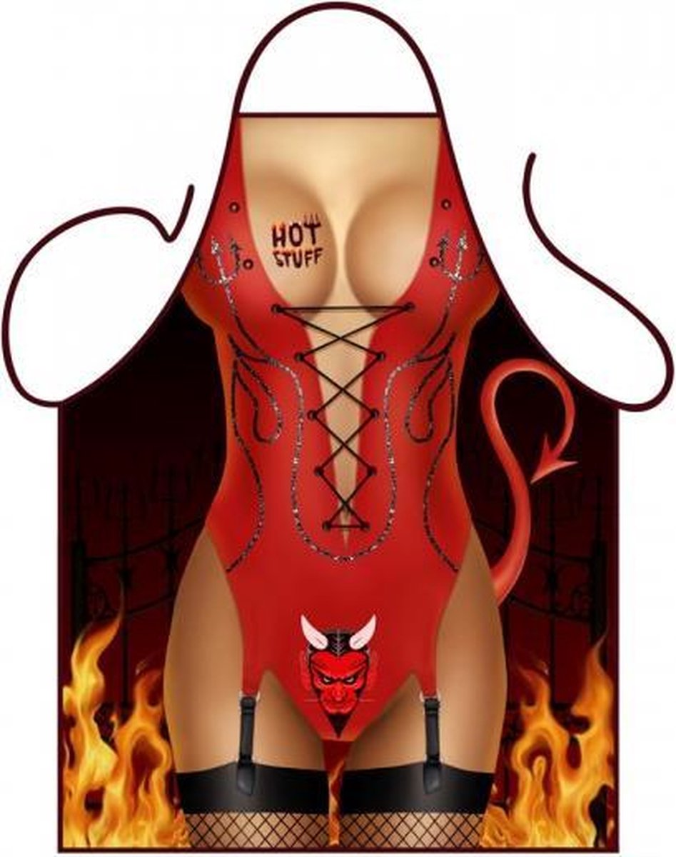 BBQ schort | Barbecue schort| Grappig Schort "Sexy duivel" Schort |  Vaderdag |One size