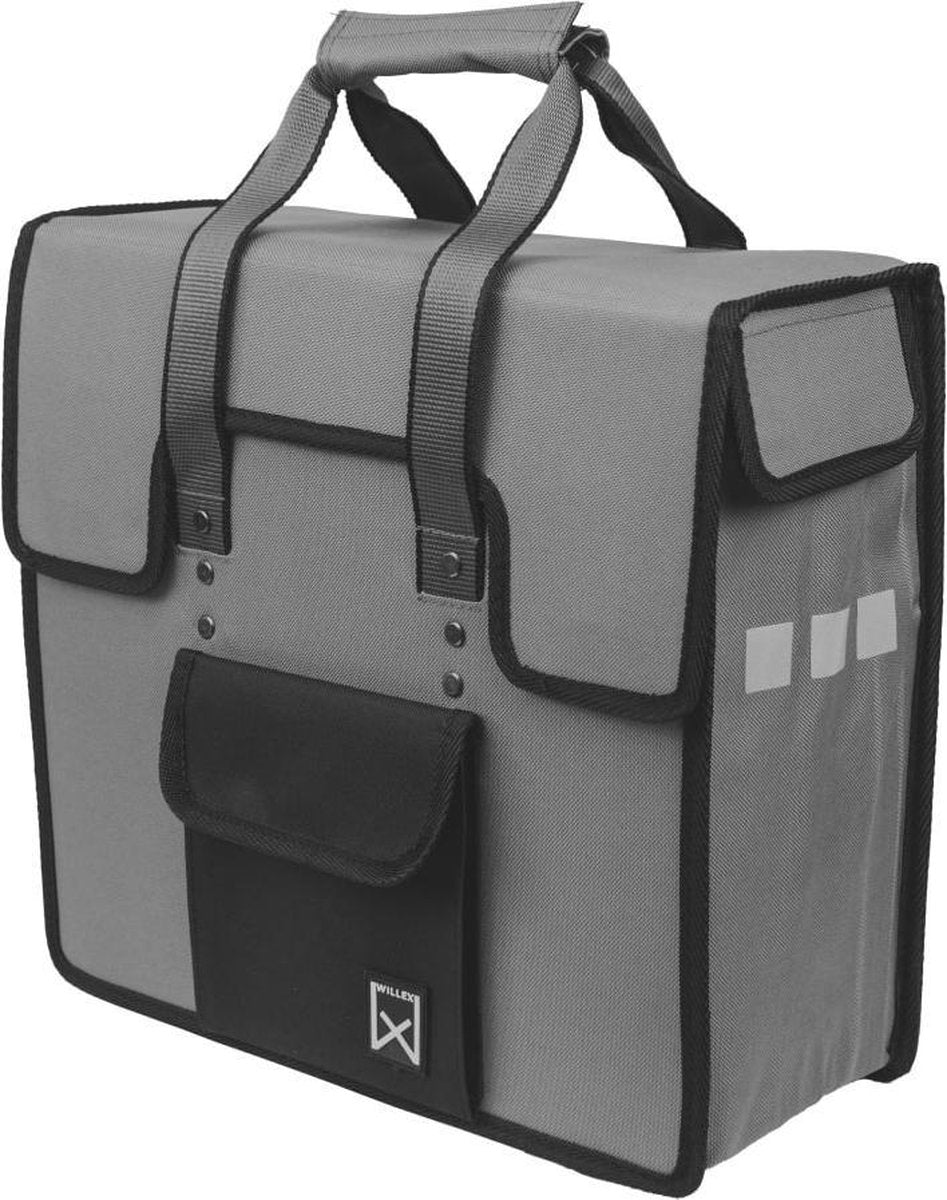 Willex Shopper Enkele Fietstas - 18 liter - Grijs / Zwart