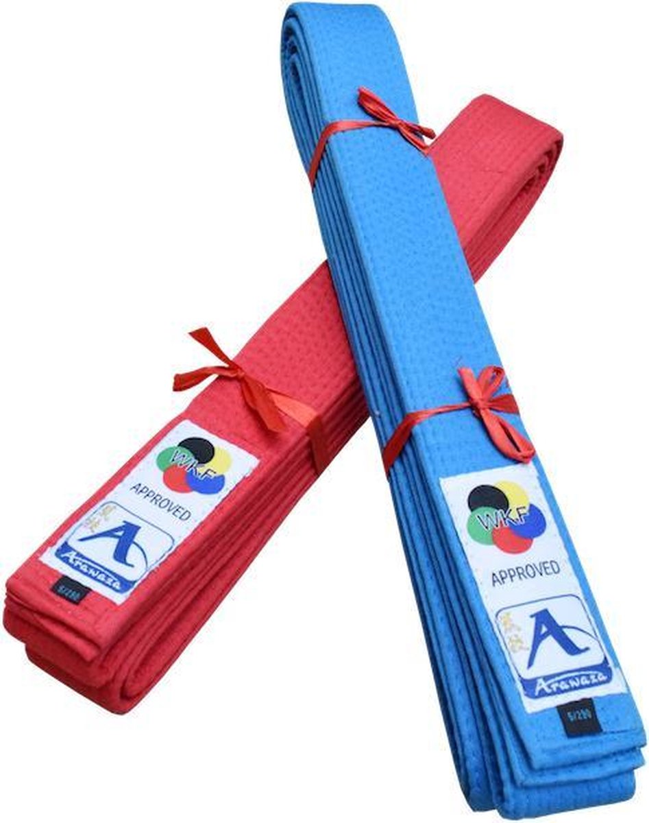 Japanse karate-band voor kata Arawaza | rood & blauw - Product Kleur: Rood / Product Maat: 220
