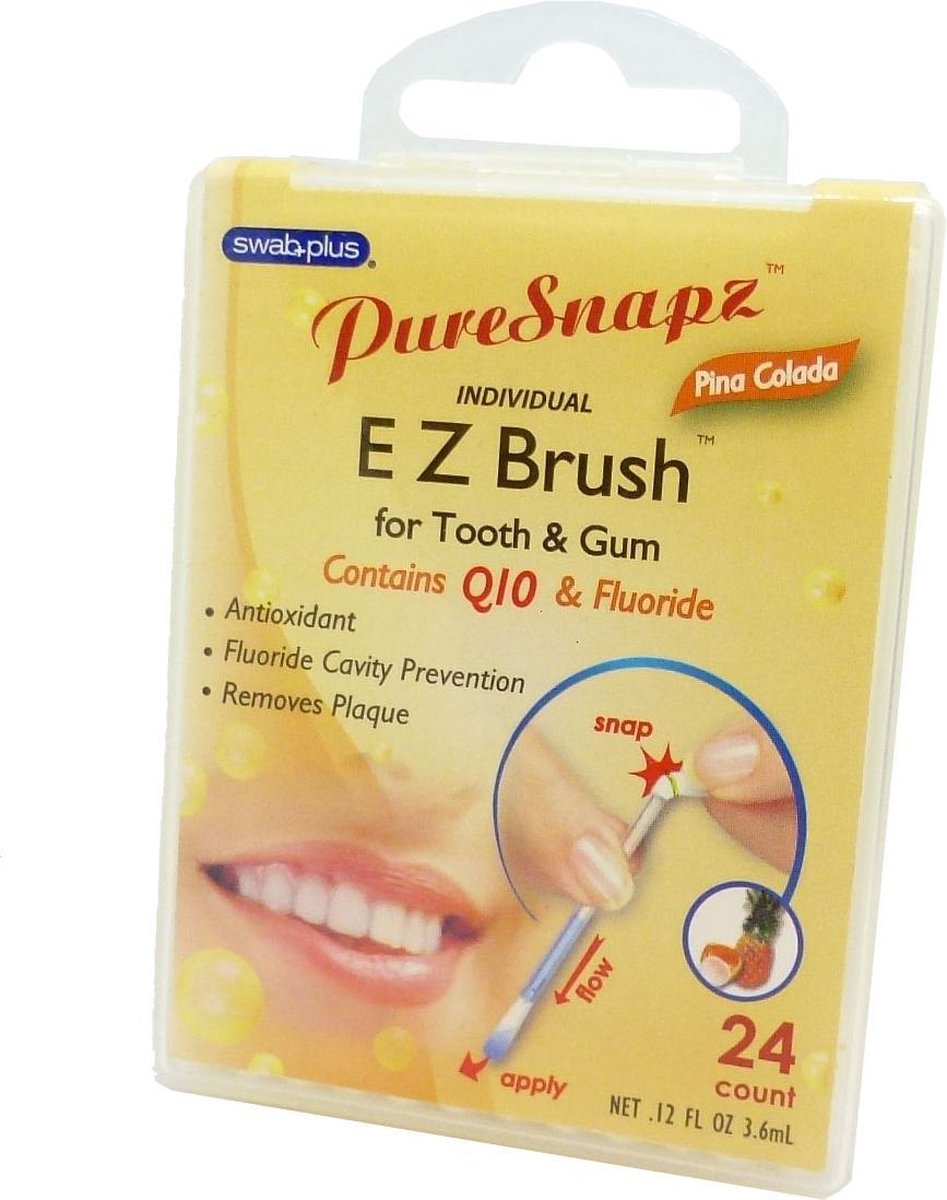 SwabPlus Pure Snapz EZ Brush Pina Colada - Borstelreiniging fluoride van de tandenborstel