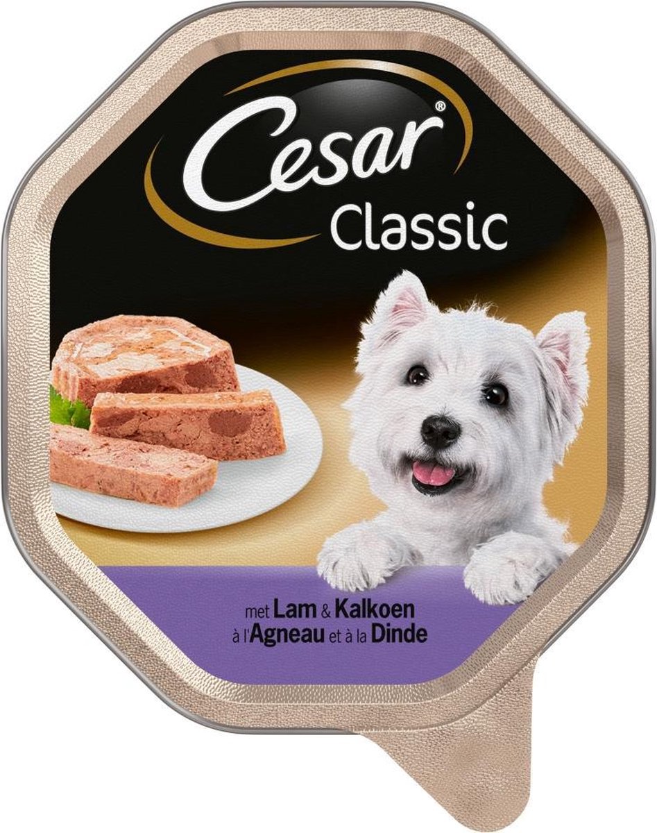 Cesar Alu Classic Pate Met Lam En Kalkoen - Hondenvoer - 14 x 150 g