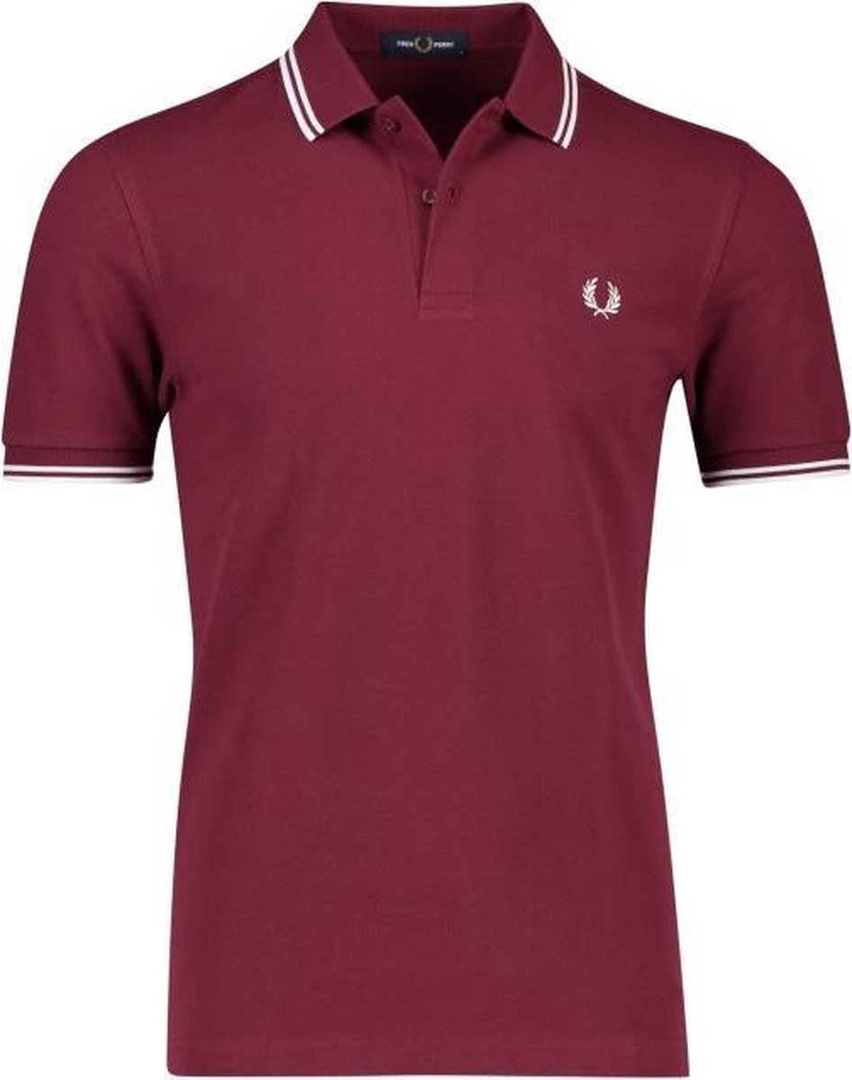 Fred Perry M3600 polo twin tipped shirt - heren polo Port / White / White -  Maat: 3XL