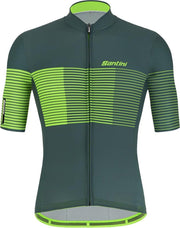 Santini Tono Freccia S/S Jersey Militaire Groen - Maat XL